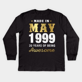 Made in May 1999 20 Years Of Being Awesome Kids Long Sleeve T-Shirt